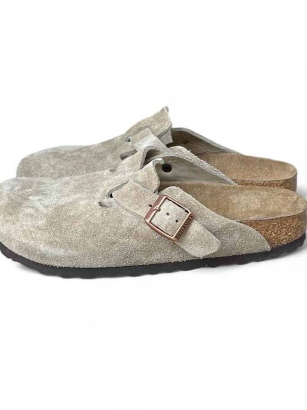 Birkenstock Boston Soft Footbed Taupe Suede Clogs US Women's 8-8.5 EU 39 Narrow - Picture 6 of 8